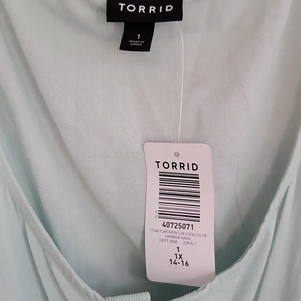 Torrid Women's Fit And Flare Sleeveless Blouse 1X Harbor Gray NWT - Picture 3 of 6
